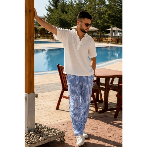 Linen Blue Pants